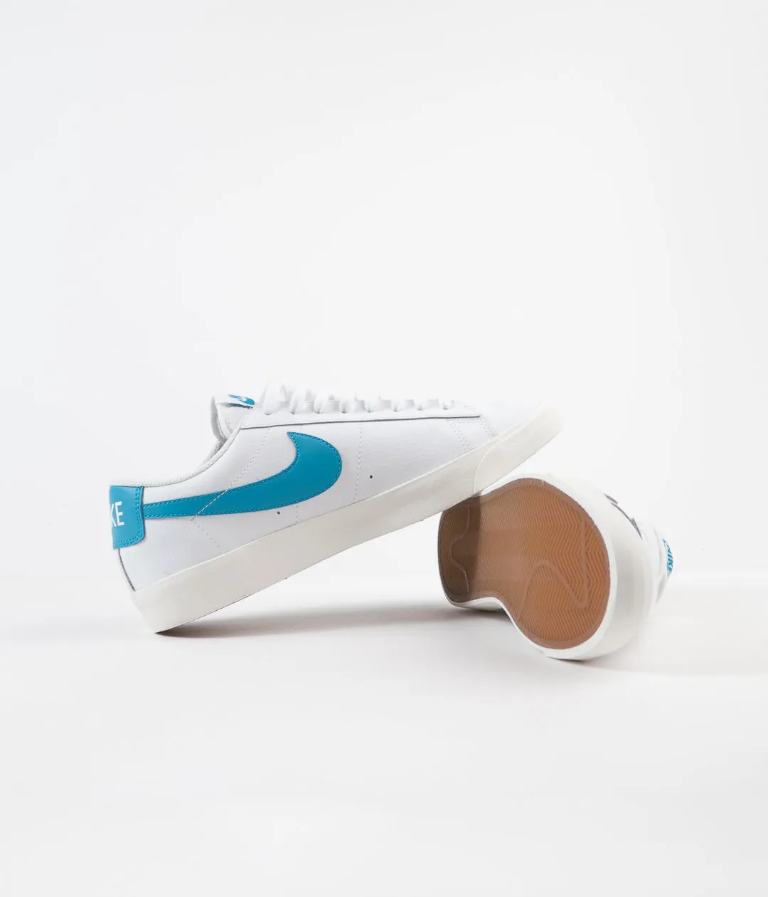 Nike Blazer Low Leather Shoes - White / Laser Blue - Sail