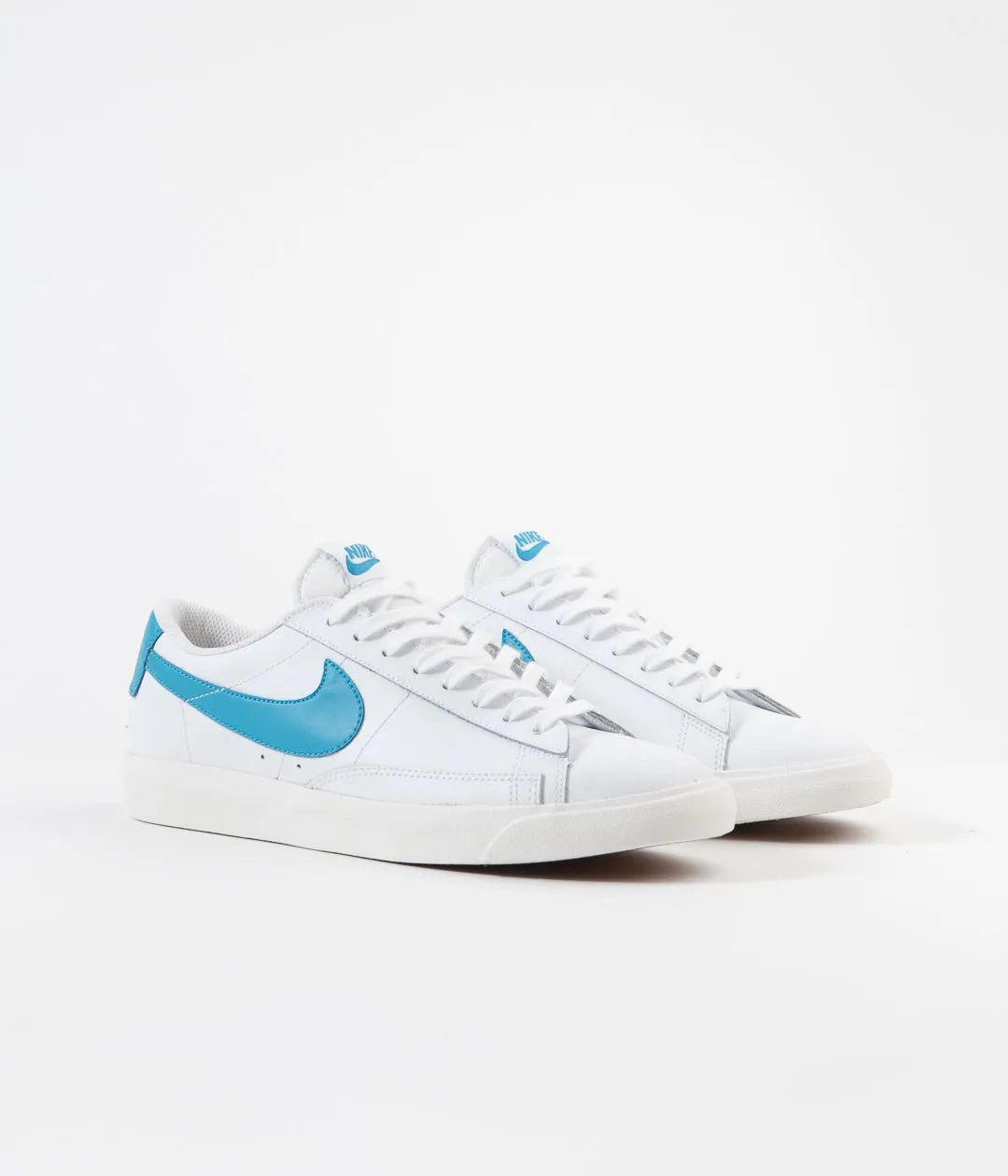 Nike Blazer Low Leather Shoes - White / Laser Blue - Sail