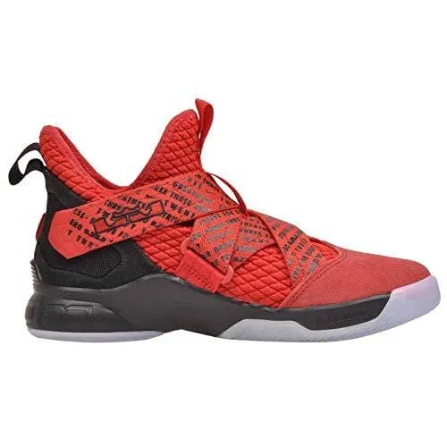 Nike Kids' Grade School Lebron Soldier XII Basketball Shoes (4, Red/Black)