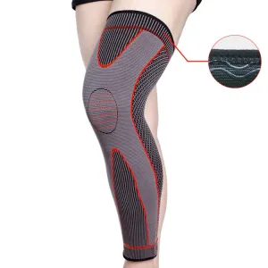 Nylon Knitted Riding Sports Extended Knee Pads, Size: XXL(Red Anti-slip)