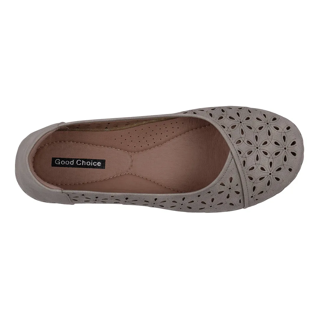 Nysha Grey Laser Cut Flats