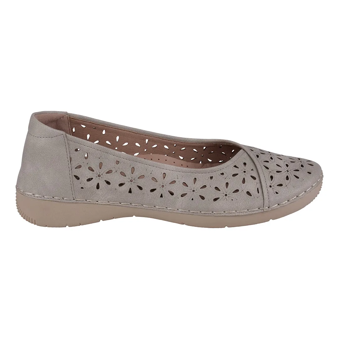 Nysha Grey Laser Cut Flats