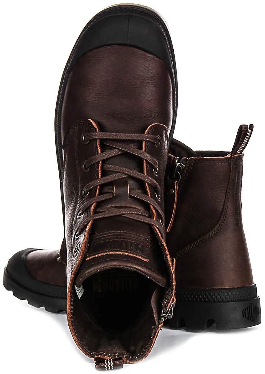 Palladium Pampa Hi Zip Lite In Brown