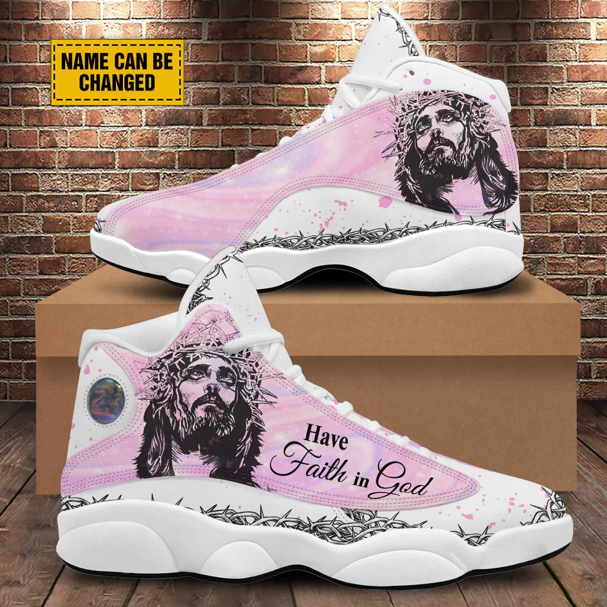 Personalized Have Faith In God Pink Jesus J13 Shoes - Jesus Shoes