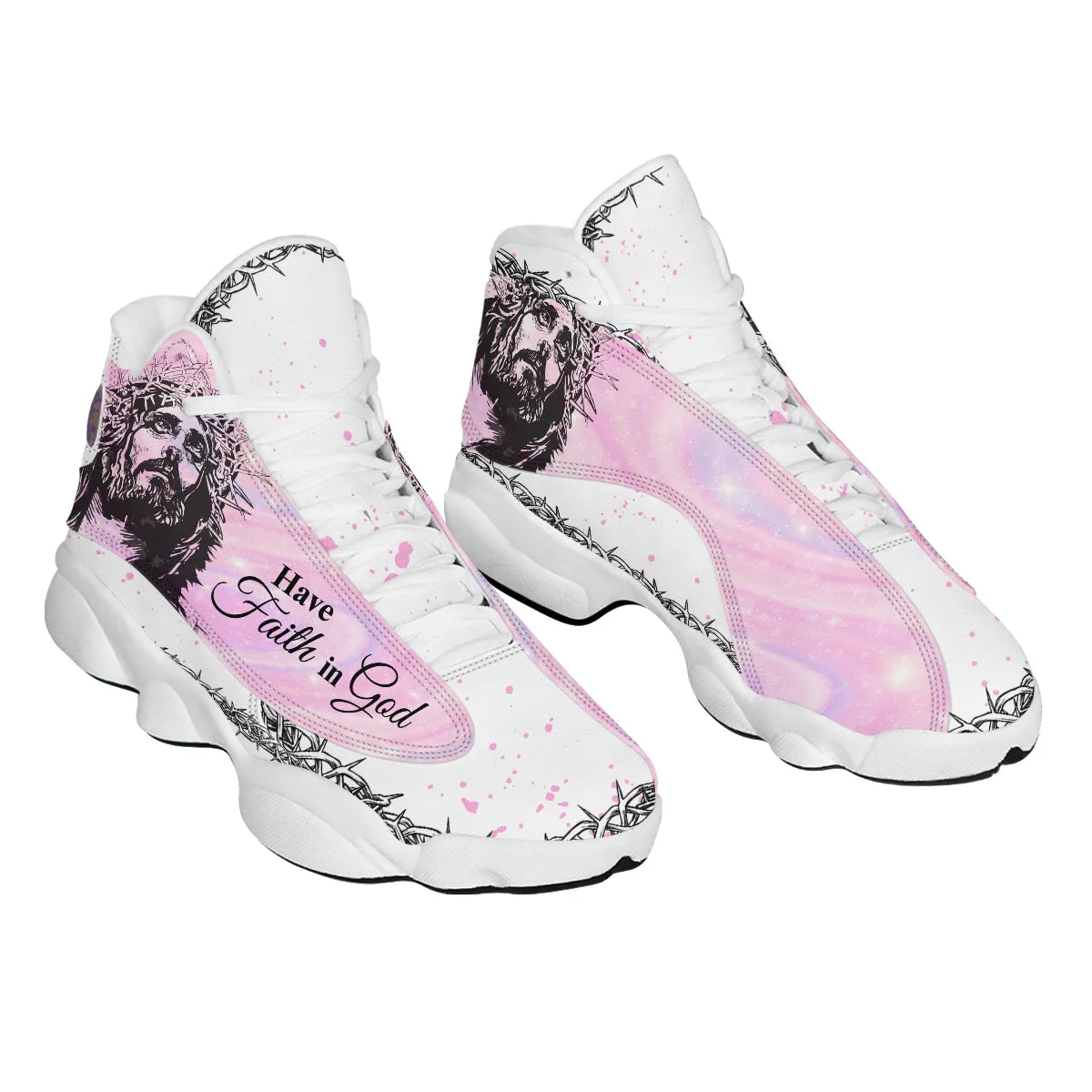 Personalized Have Faith In God Pink Jesus J13 Shoes - Jesus Shoes