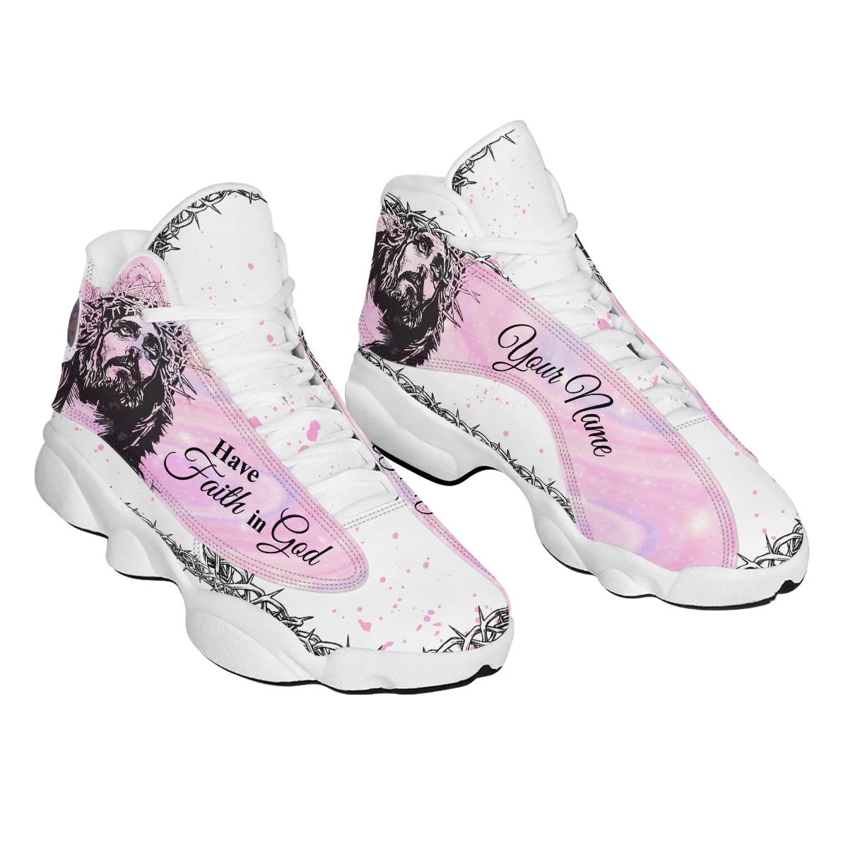 Personalized Have Faith In God Pink Jesus J13 Shoes - Jesus Shoes