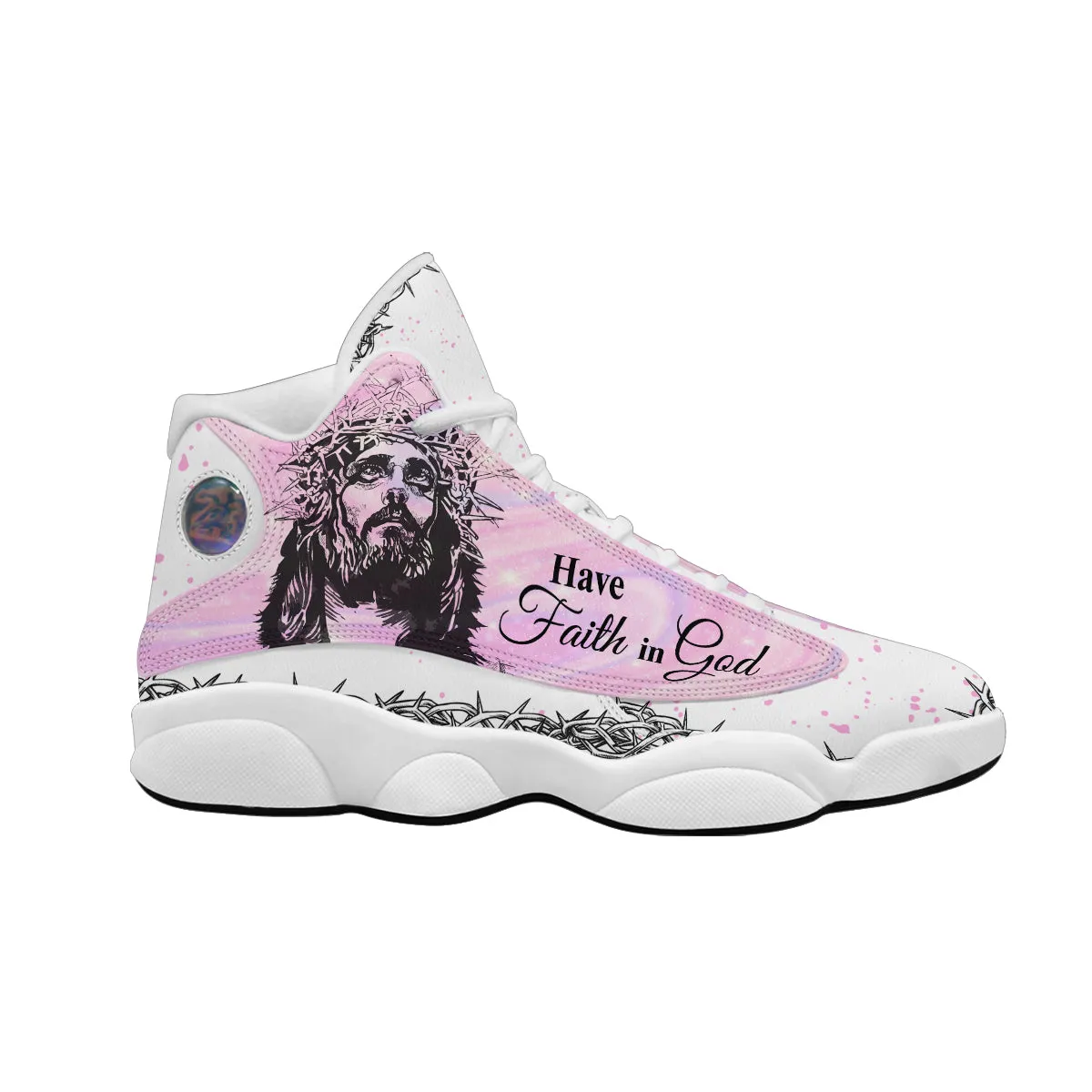 Personalized Have Faith In God Pink Jesus J13 Shoes - Jesus Shoes