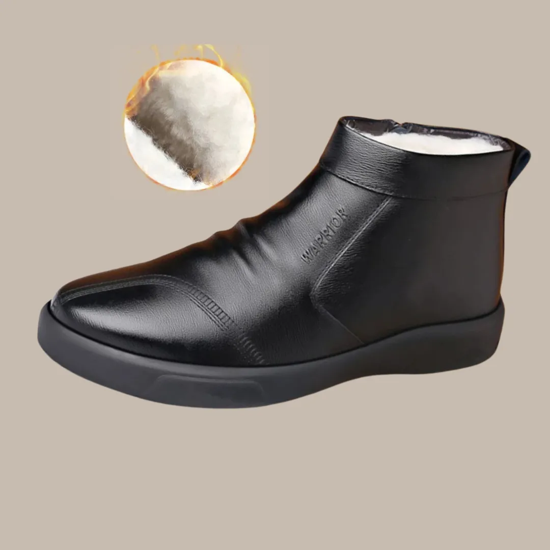 Plush Thickened Leather Waterproof Shoes