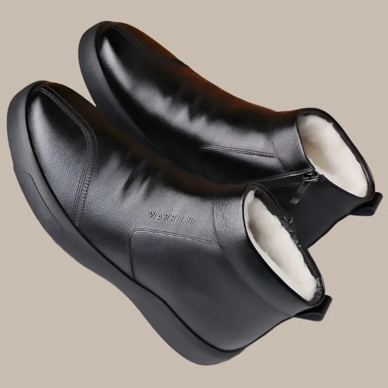 Plush Thickened Leather Waterproof Shoes