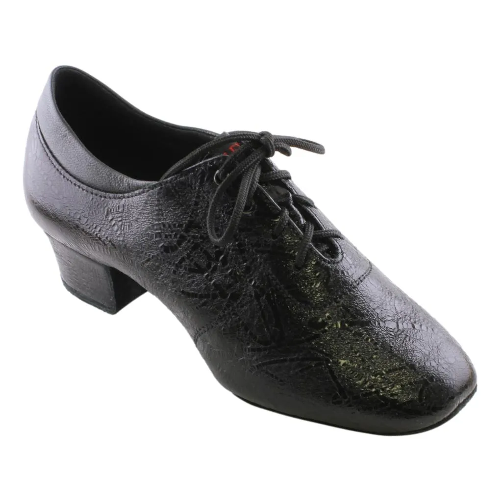 Practice Dance Shoes, 1205N Flexi, Black Leather, Pattern Splash