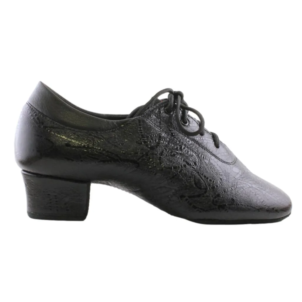 Practice Dance Shoes, 1205N Flexi, Black Leather, Pattern Splash