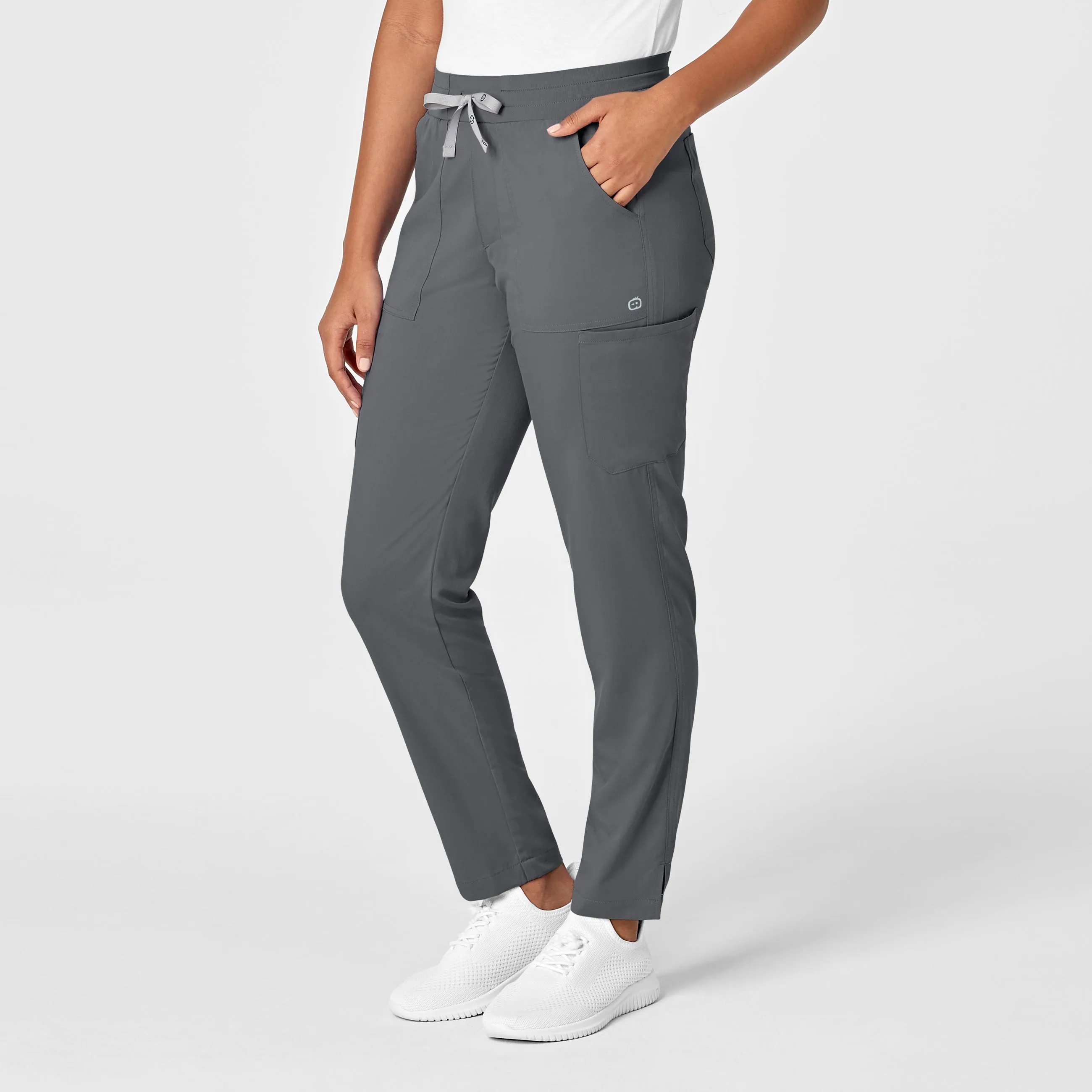 PRO Women's Slim Leg Cargo Scrub Pant - Pewter