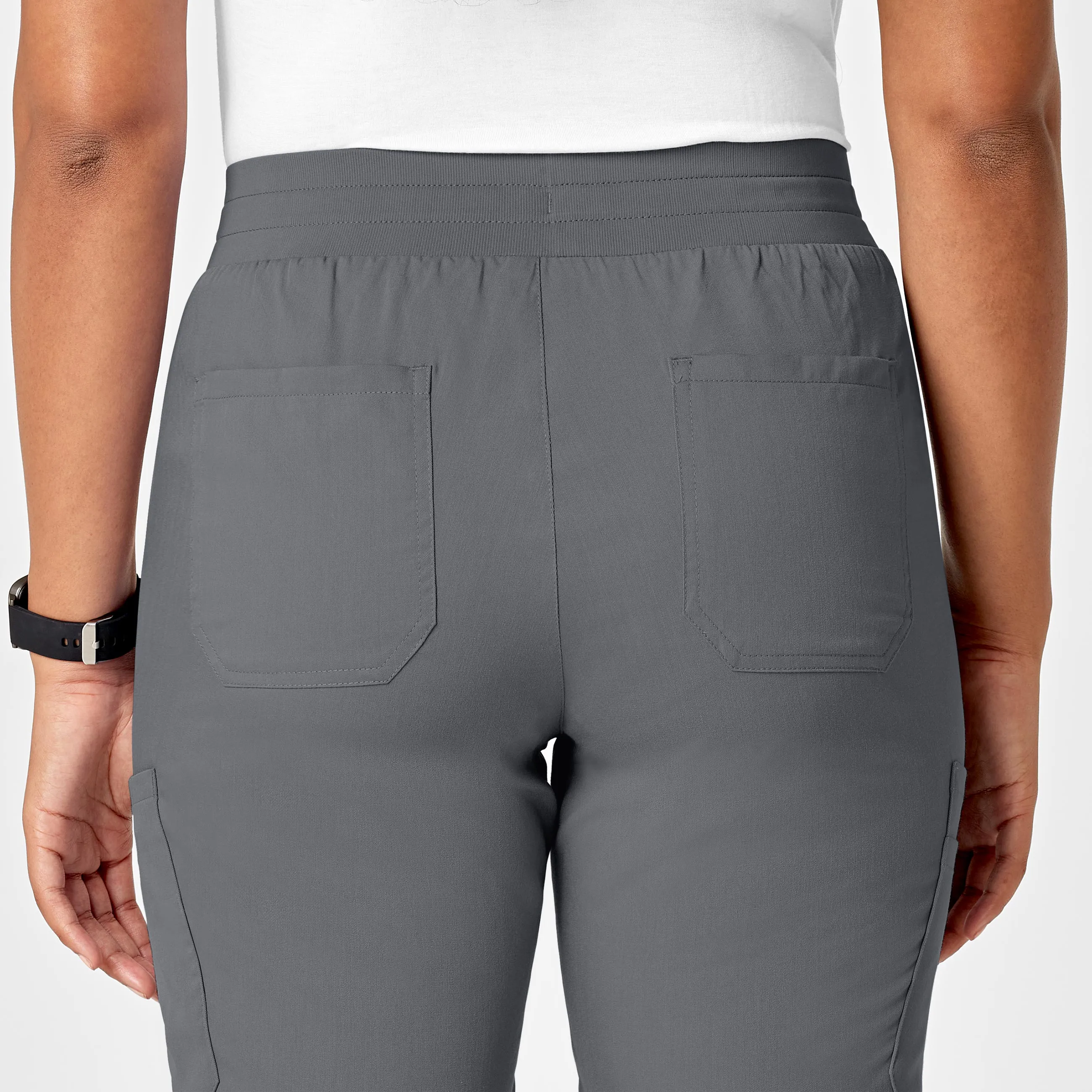 PRO Women's Slim Leg Cargo Scrub Pant - Pewter