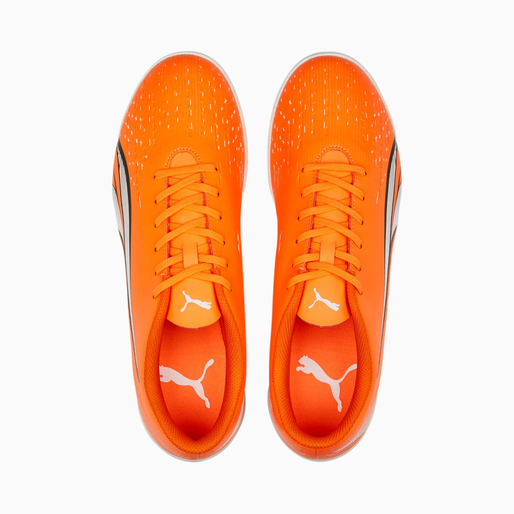 Puma Ultra Play Indoor Soccer Shoes 107227 01 ULTRA ORANGE-PUMA WHITE-BLUE GLIMMER