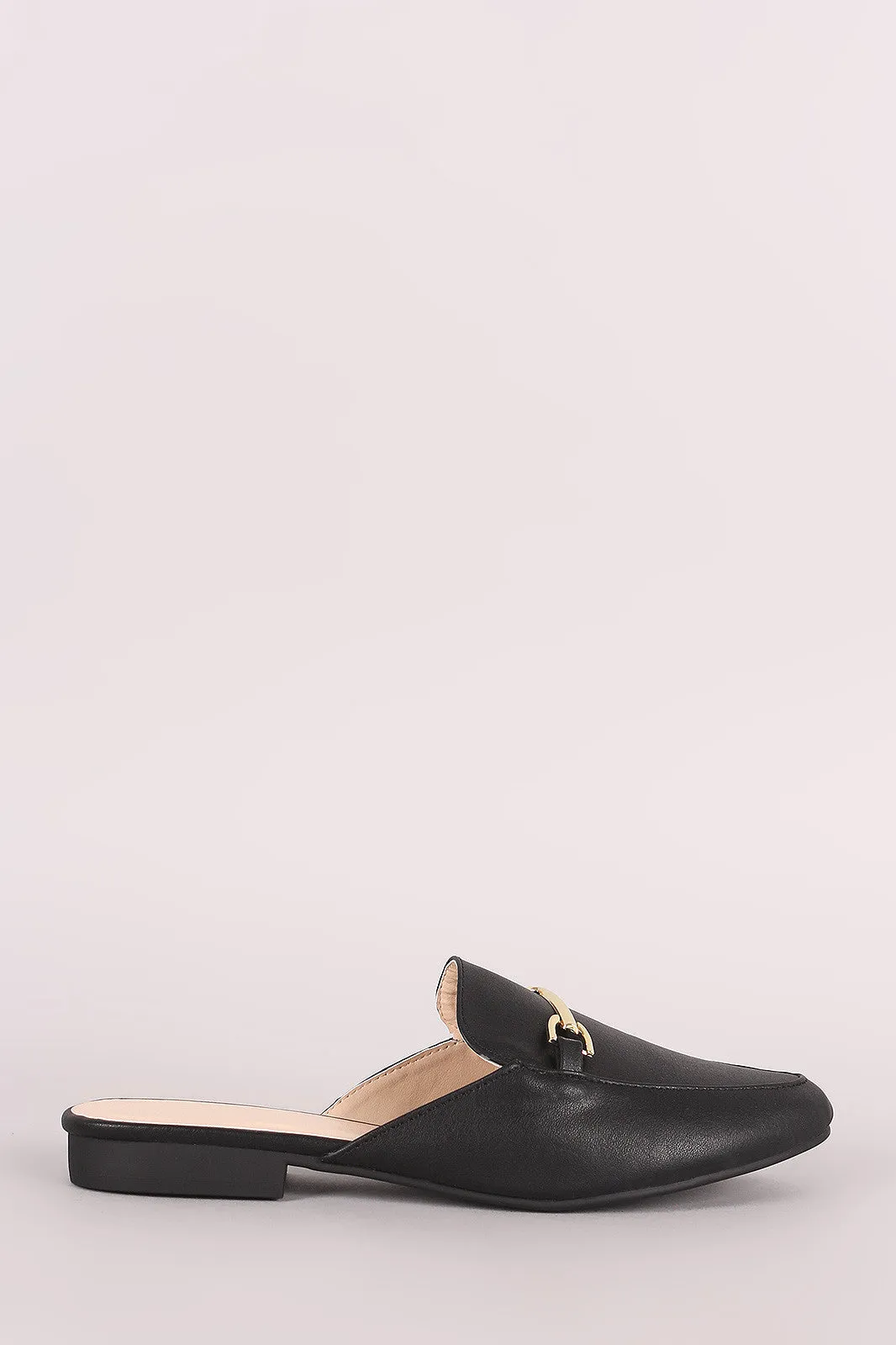 Qupid Horsebit Slip On Loafer Mules