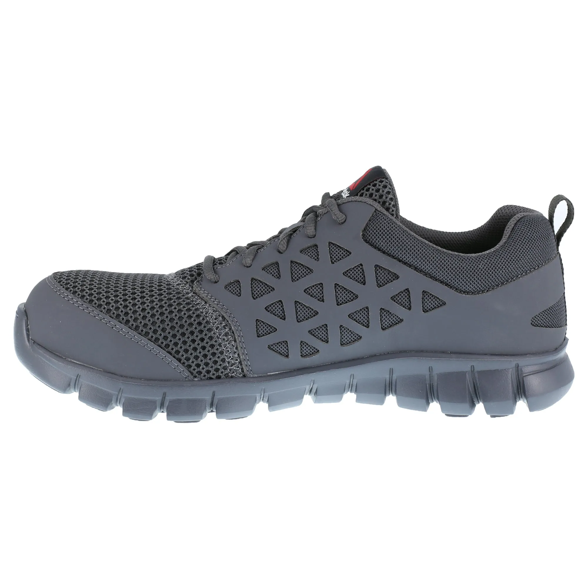 Reebok Mens Grey Mesh Work Shoes Athletic Oxford EH CT