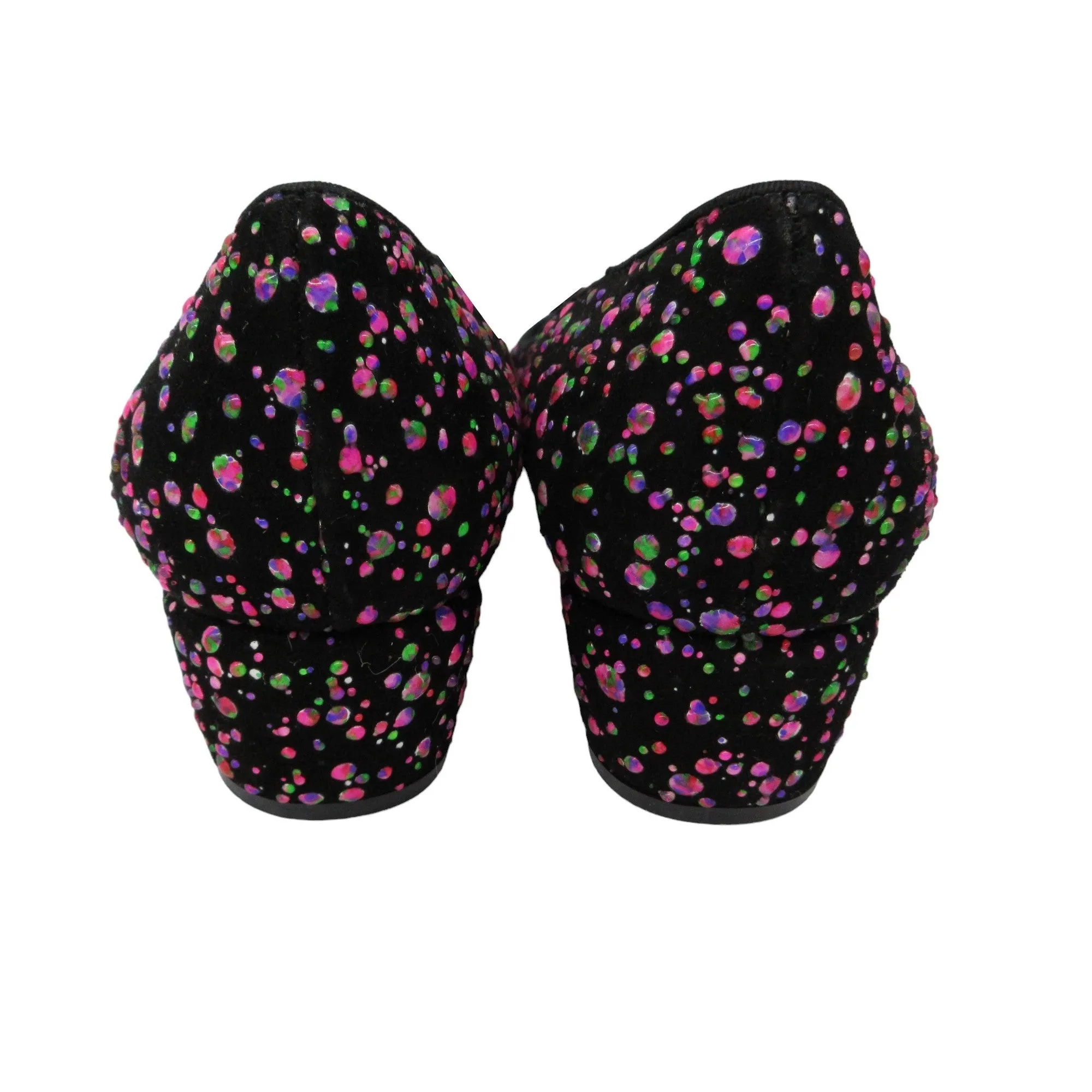 Salvatore Ferragamo Black / Pink Multi Bow Detail Paint Splattered Shoes