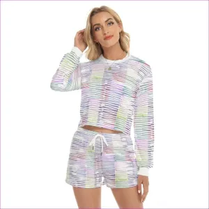 Scribbled Women's & Teen's Short Sweatshirt And Short Set