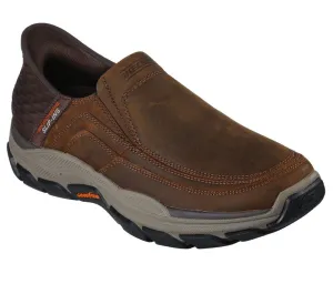 Skechers Slip Ins 204810/CDB Brown Mens Relaxed Fit Casual Comfort Slip On Elastic Lace Shoes