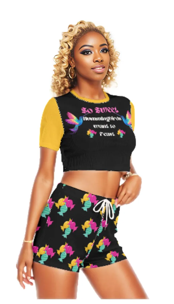 So Sweet Women's O-neck T-shirt Shorts Set