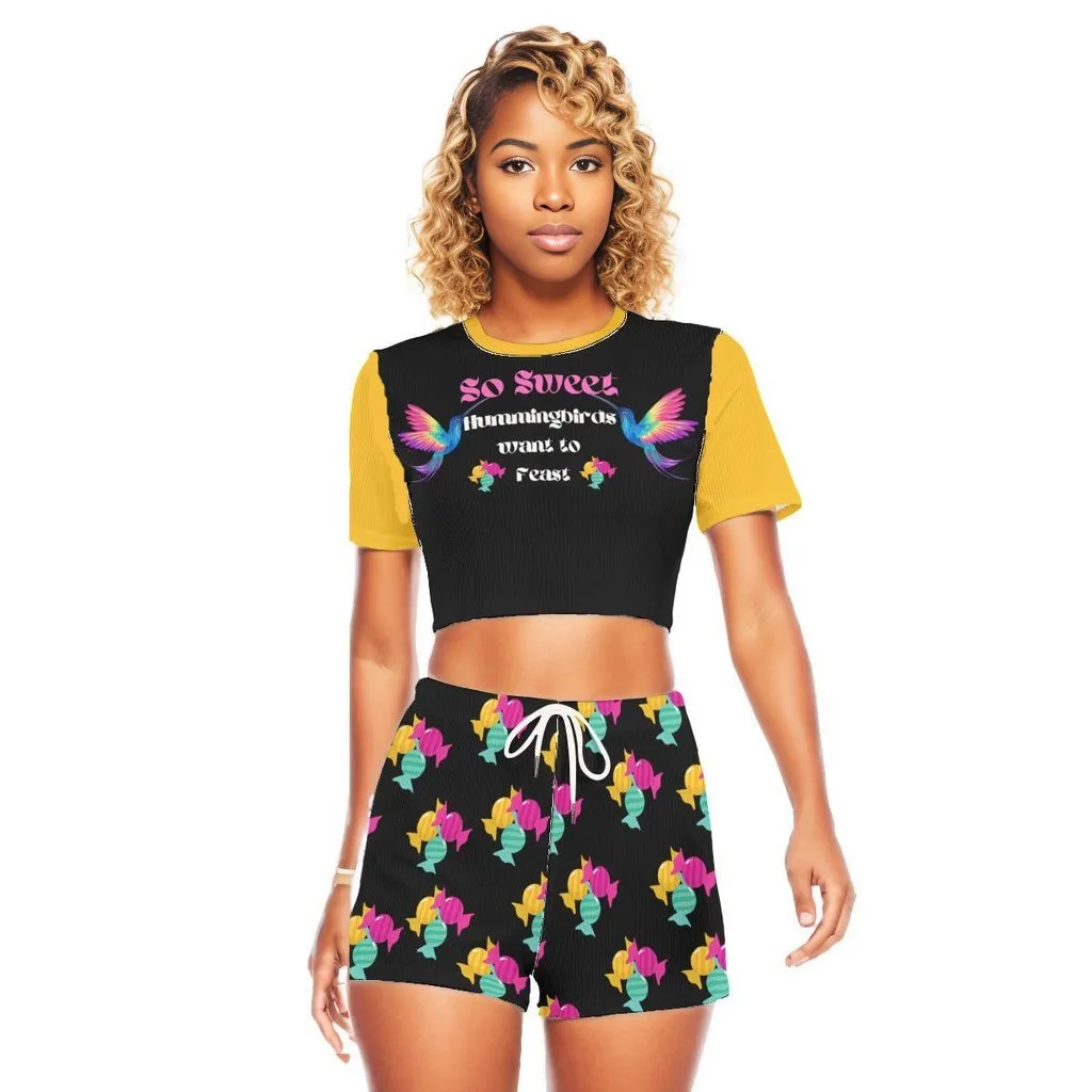 So Sweet Women's O-neck T-shirt Shorts Set