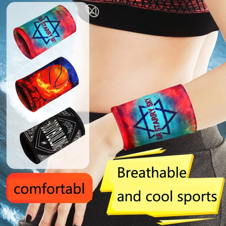 Sports Fitness Elastic Wristbands Absorbing Sweat Playing Ball Riding Wiping Sweat Cold Wristbands, Specification: M(Lightning)