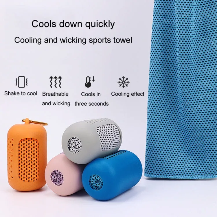 Sports Towel Set Travel Portable Quick Dry Cold Feeling Towel With Silicone Sleeve Storage Bag, Size: 30x80cm(Orange)