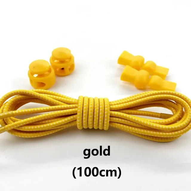 Stretching Lock lace 23 colors a pair Of Locking Shoe Laces Elastic Sneaker Shoelaces Shoestrings Running/Jogging/Triathlon