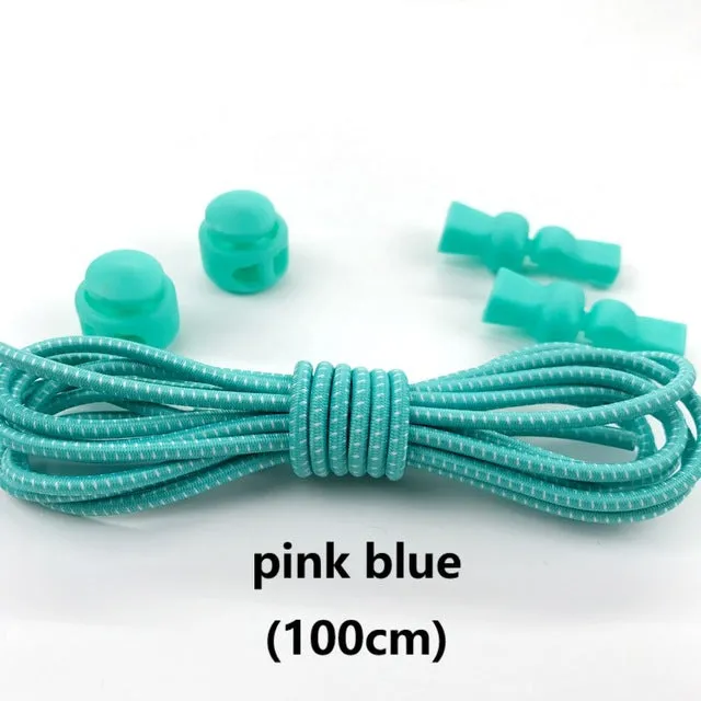 Stretching Lock lace 23 colors a pair Of Locking Shoe Laces Elastic Sneaker Shoelaces Shoestrings Running/Jogging/Triathlon