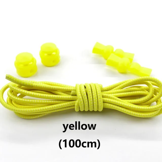 Stretching Lock lace 23 colors a pair Of Locking Shoe Laces Elastic Sneaker Shoelaces Shoestrings Running/Jogging/Triathlon