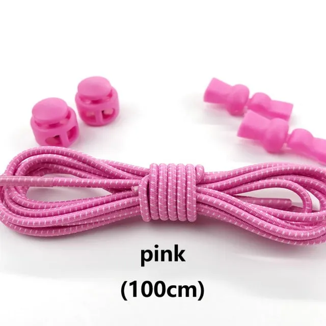 Stretching Lock lace 23 colors a pair Of Locking Shoe Laces Elastic Sneaker Shoelaces Shoestrings Running/Jogging/Triathlon