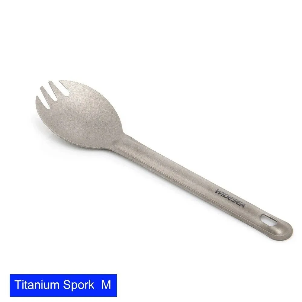 Titanium Spork & Spoon Set: Ultralight Cutlery for Campers | Widesea