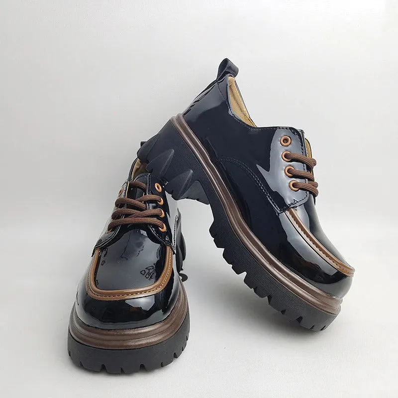 Tough and Sleek Chunky Platform Lace-Up Shoes for Women