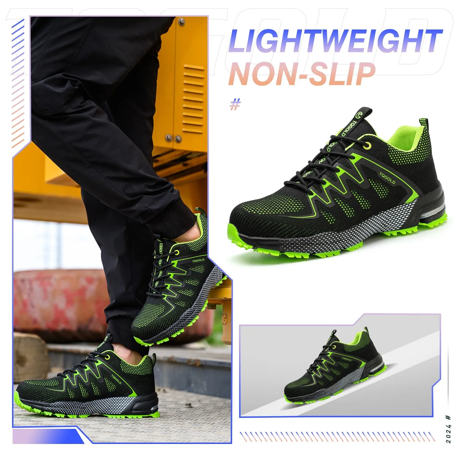 TQGOLD|Industrial  puncture proof steel toe athletic safety shoes