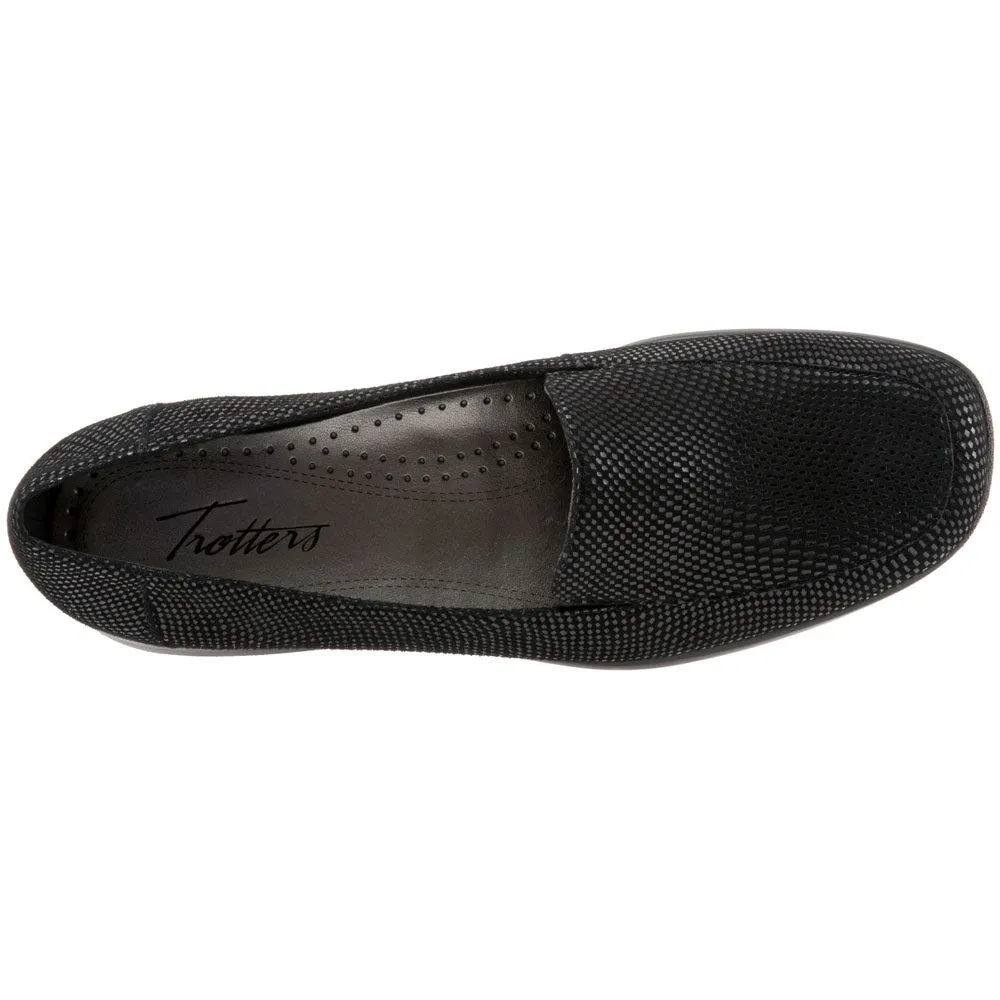 Trotters Jenn Mini Dots Black Patent Suede Leather (Women's)