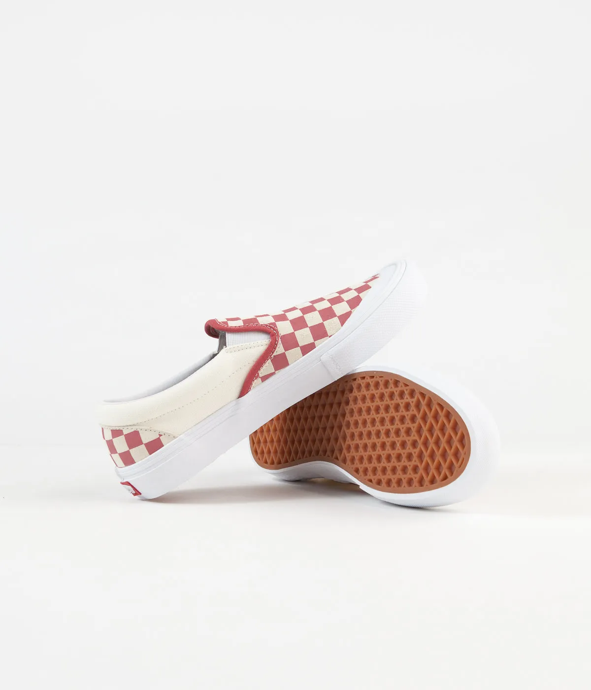 Vans Slip-On Pro Shoes - (Checkerboard) Mineral Red