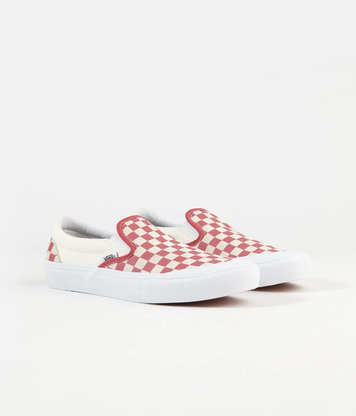 Vans Slip-On Pro Shoes - (Checkerboard) Mineral Red