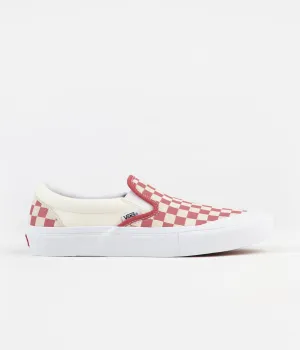 Vans Slip-On Pro Shoes - (Checkerboard) Mineral Red