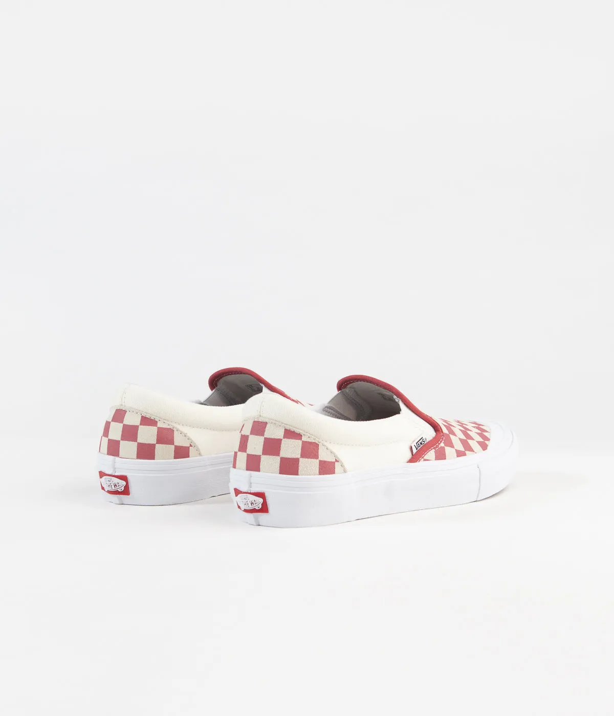 Vans Slip-On Pro Shoes - (Checkerboard) Mineral Red