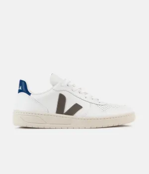 Veja V-10 Leather Shoes - Extra White / Khaki / Indigo