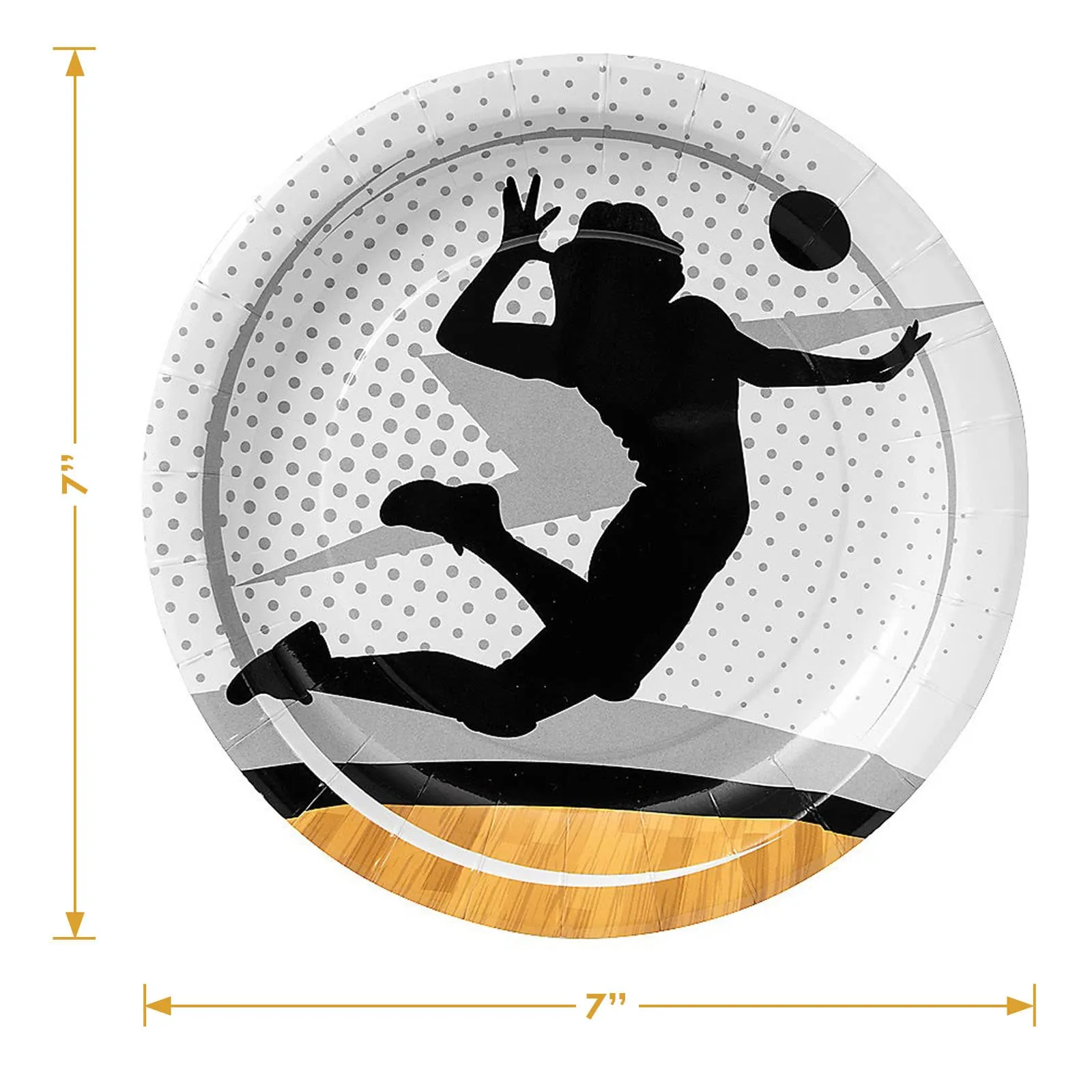 Volleyball Party Supplies Sports Team Paper Dessert Plates and Beverage Napkins (Serves 16)