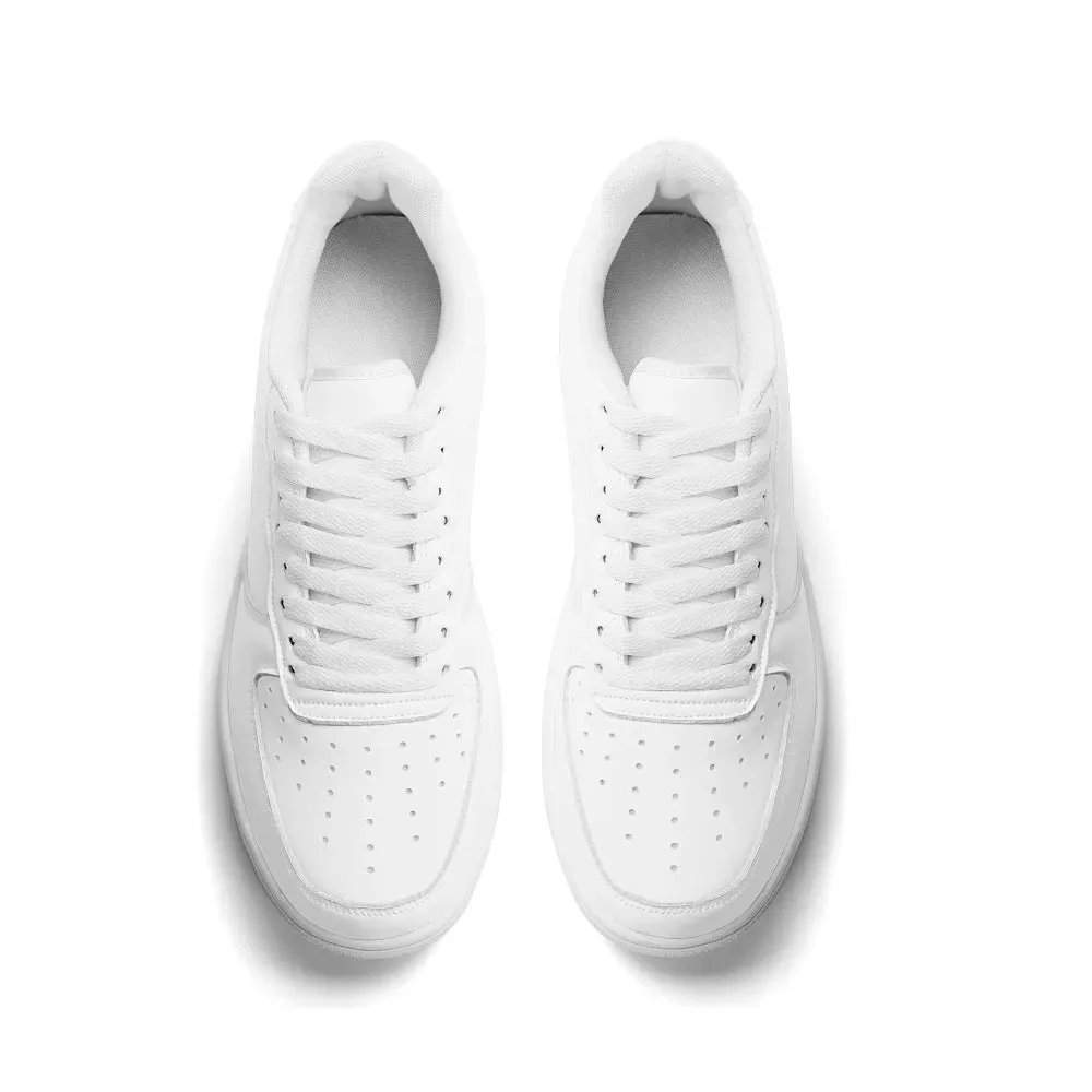 White Low Top Leather Sneakers F1