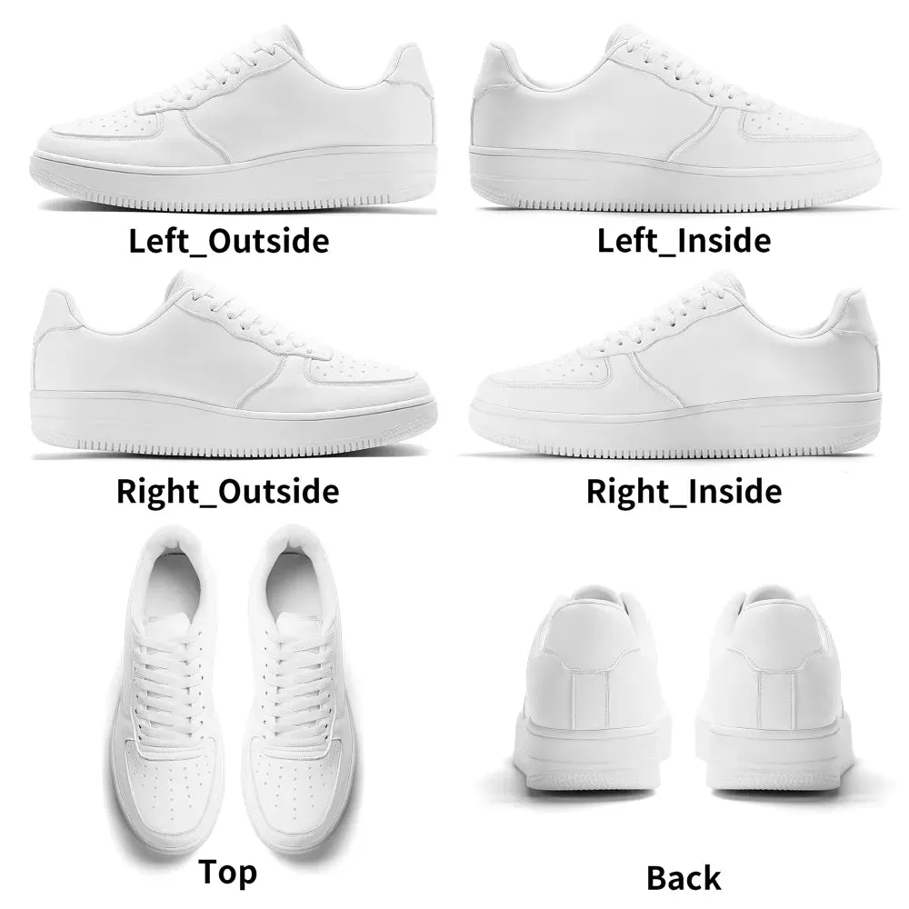 White Low Top Leather Sneakers F1