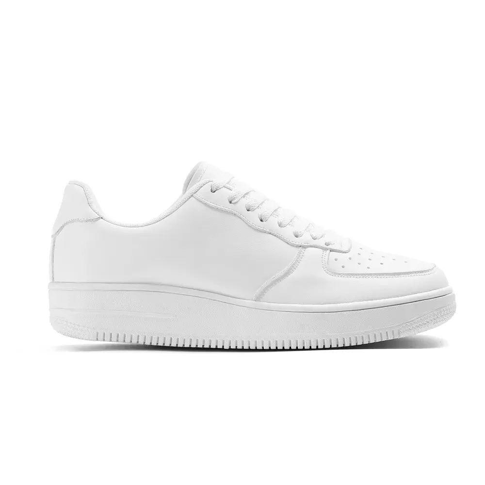 White Low Top Leather Sneakers F1