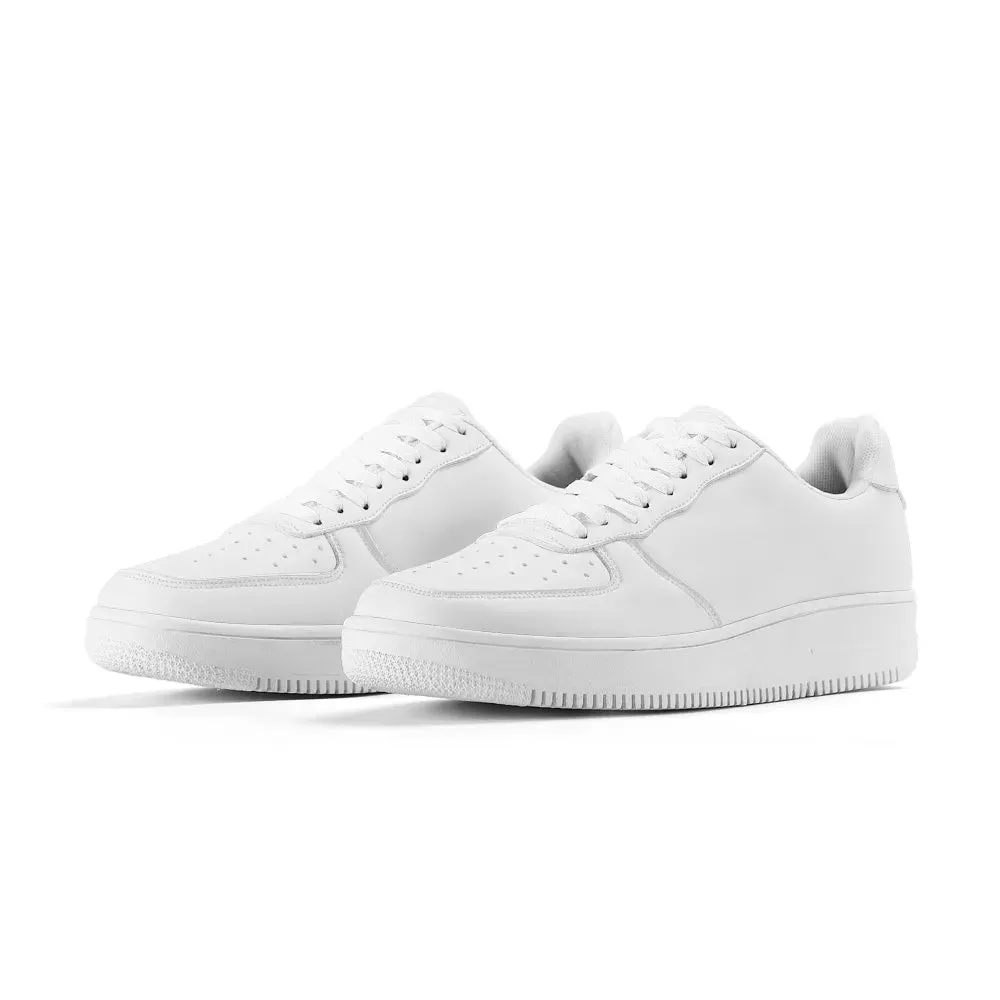 White Low Top Leather Sneakers F1