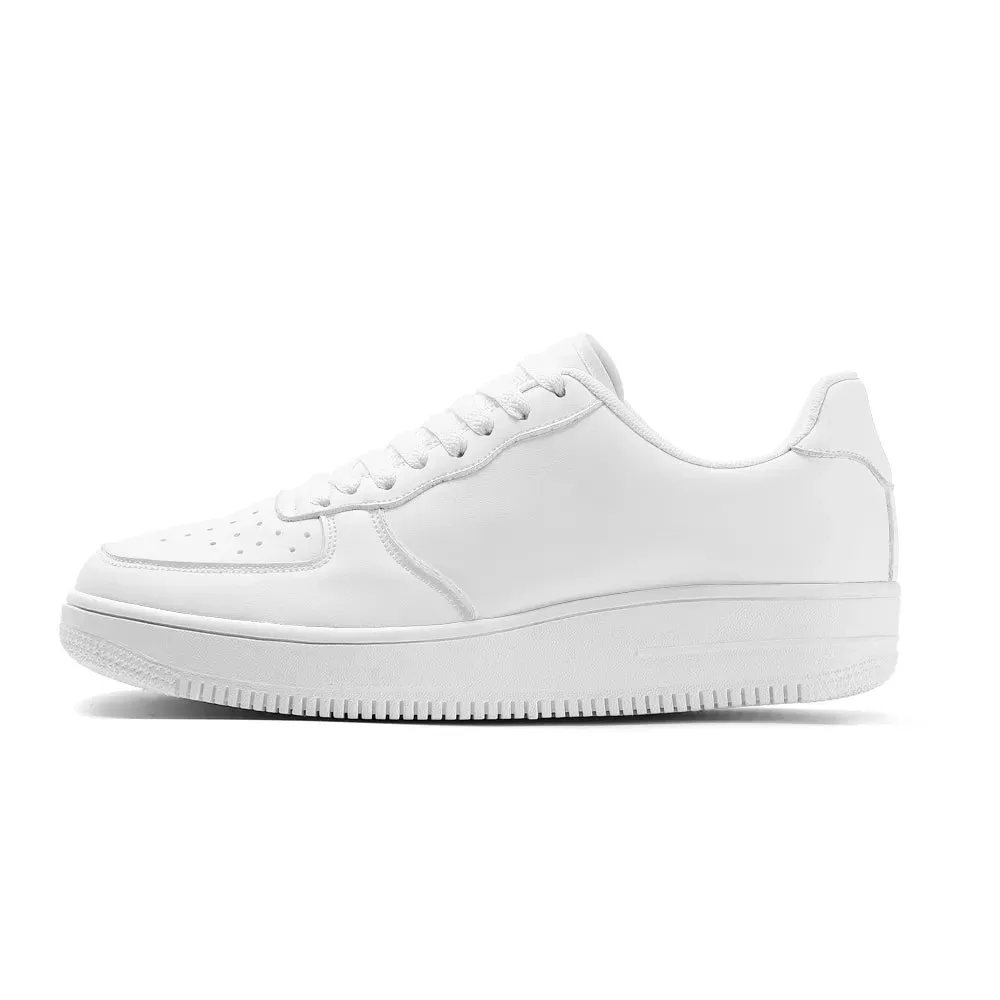 White Low Top Leather Sneakers F1