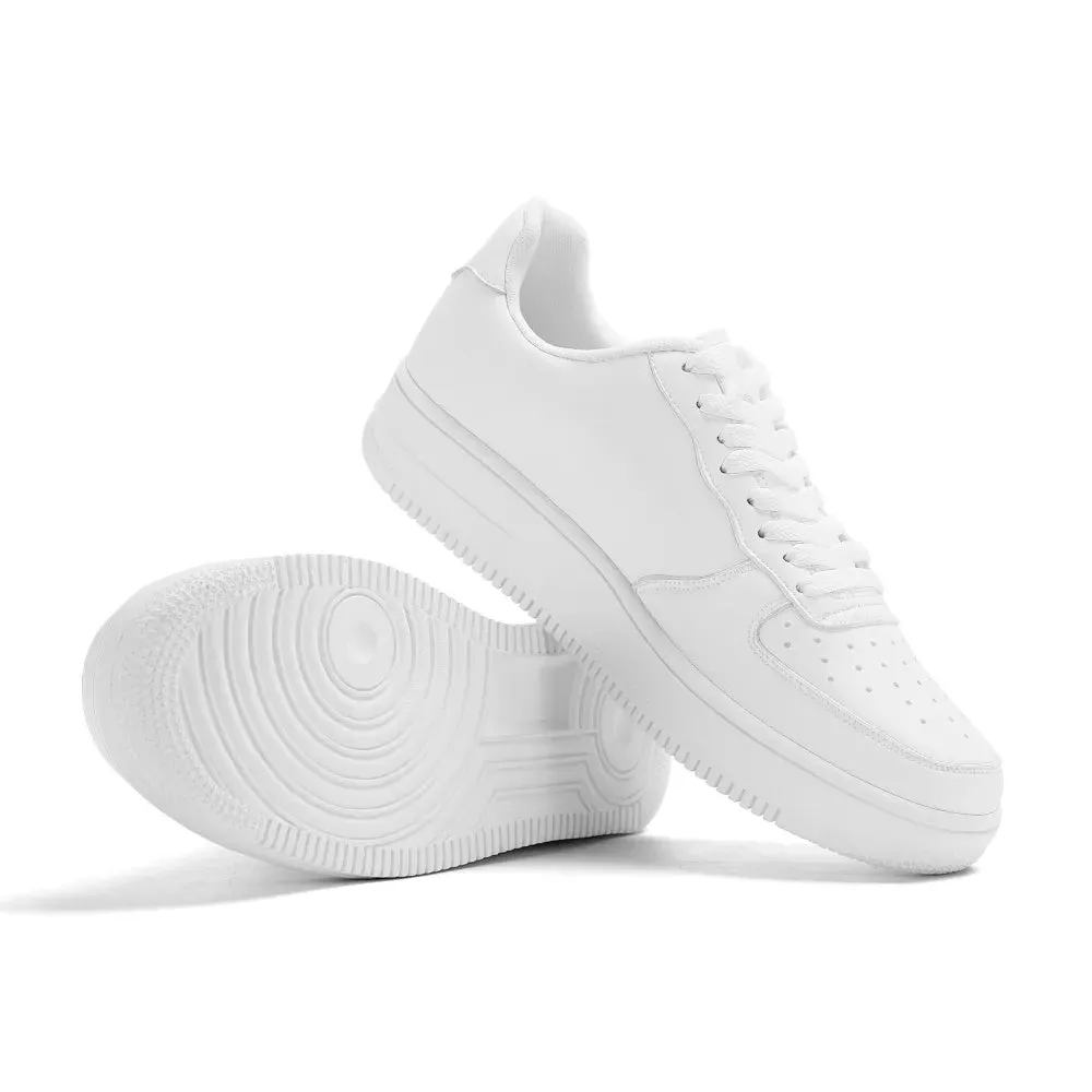 White Low Top Leather Sneakers F1