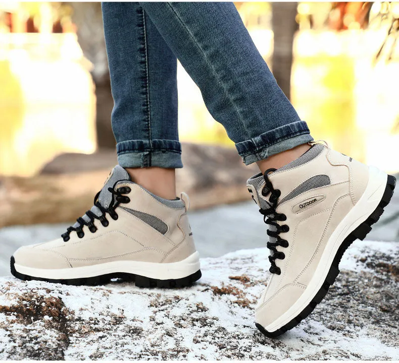 Winter Warm Hiking Ankle Boots Men Women Mountain Climbing Shoes With Fur Winter Shoes Outdoor Couple Sneaker Unisex Boots