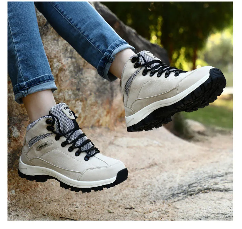 Winter Warm Hiking Ankle Boots Men Women Mountain Climbing Shoes With Fur Winter Shoes Outdoor Couple Sneaker Unisex Boots