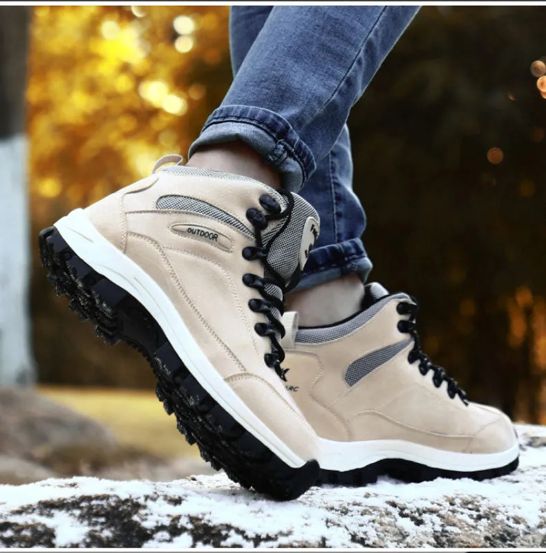 Winter Warm Hiking Ankle Boots Men Women Mountain Climbing Shoes With Fur Winter Shoes Outdoor Couple Sneaker Unisex Boots